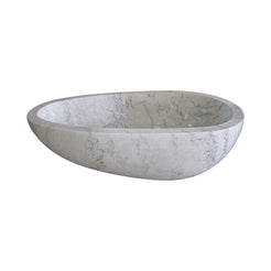 Liora Ivory Cloud Marble egg-shaped soaking bathtub, real clean product view