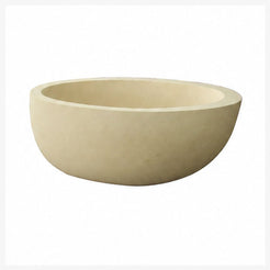 Navira White Sand Beige Limestone bathtub, studio three-quarter visualization