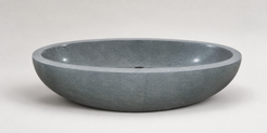 Nerida low oval Natural Blue-Gray Granite bathtub, premium studio visualization