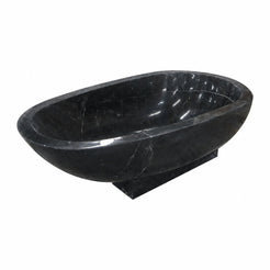 Soreia Portoro Black Marble bathtub, studio three-quarter visualization