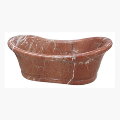 Vallora Rojo Alicante Marble bathtub, studio three-quarter visualization