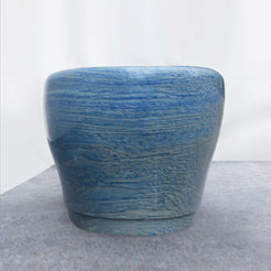 Azzara BT-168A Azura Blue Quartzite freestanding soaking bathtub, real full-frame end view