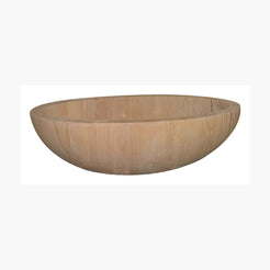 Lysara Natural Sandstone bathtub, studio front-view visualization