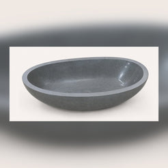 Nerida Blue-Gray Granite bathtub, top interior studio visualization with drain