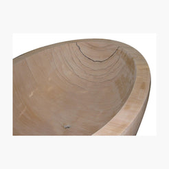 Lysara Natural Sandstone bathtub, studio side-view visualization