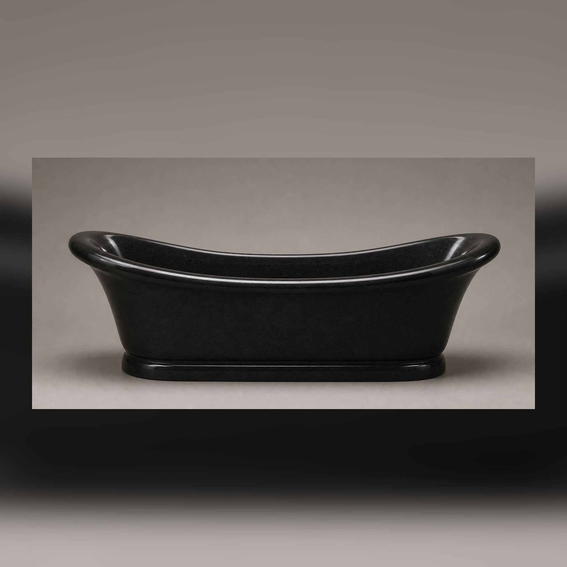 Vallora Absolute Black Granite bathtub, full side profile