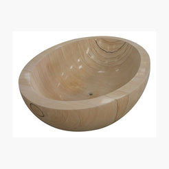 Lysara Natural Sandstone bathtub, studio top interior and drain visualization