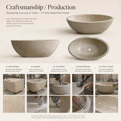 Calene BT-087A Galala Cream Marble representative solid-stone craftsmanship and production process