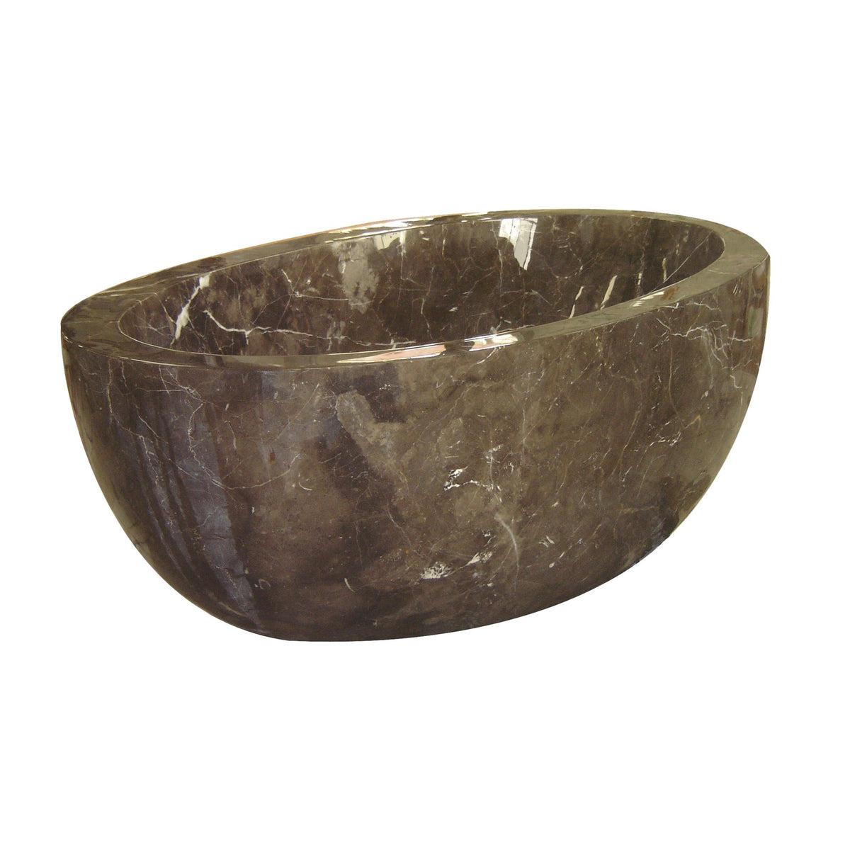 Norelle Dark Emperador Marble bathtub, alternate studio visualization