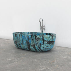 Serelle Danube Blue Quartzite bathtub, alternate studio visualization