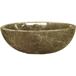 Aveline oval freestanding Dark Emperador Marble soaking bathtub, full-frame opposite-angle view