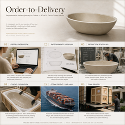 Calene BT-087A Galala Cream Marble representative OIXDESIGN order-to-delivery process