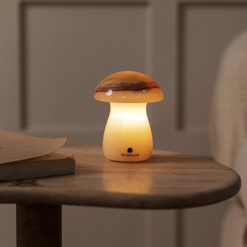 Onyx Mushroom Lamp - Portable, Touch-Control & Wireless Table Lighting