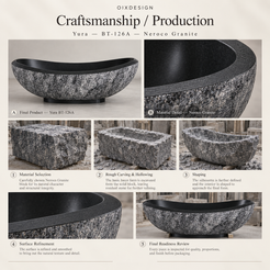 Yura BT-126A Neroco Granite bathtub — craftsmanship and production