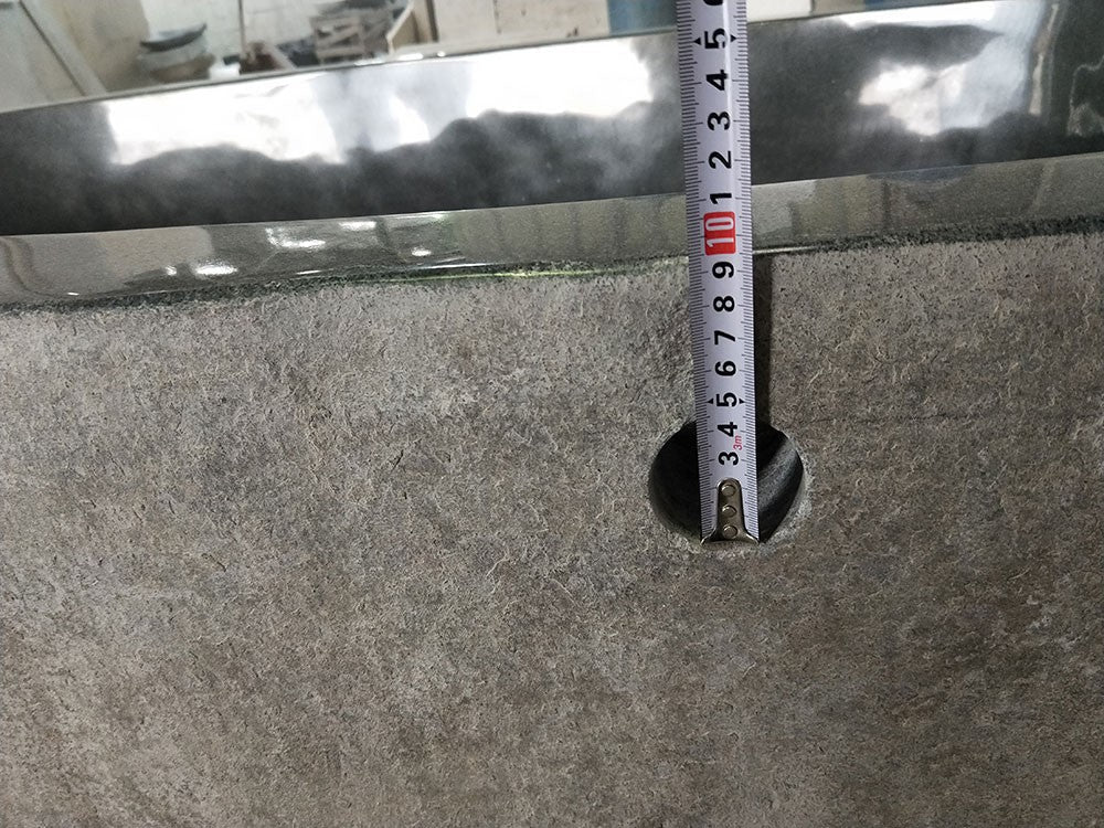 Granite bathtub rim detail measurement and quality-control reference