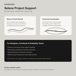 Selene Blue-Gray Granite bathtub stone selection, customization, and project support