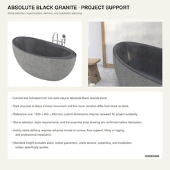 Yuka Absolute Black Granite bathtub stone selection, customization, and project-support reference