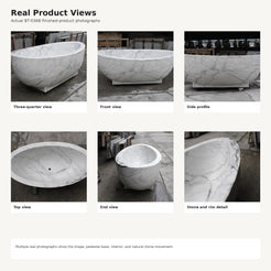 Celeste BT-038B Ivory Cloud Marble bathtub, six real product views