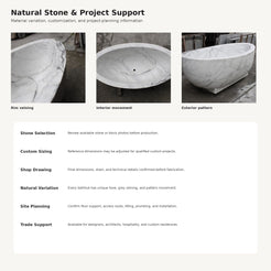 Celeste Ivory Cloud Marble bathtub, stone selection and custom project support