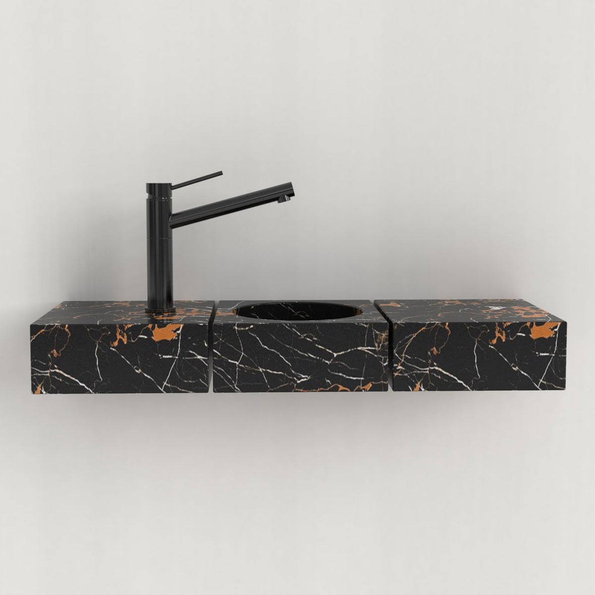 Eira Rectangular Wall-Mounted Galaxy Marble Sink