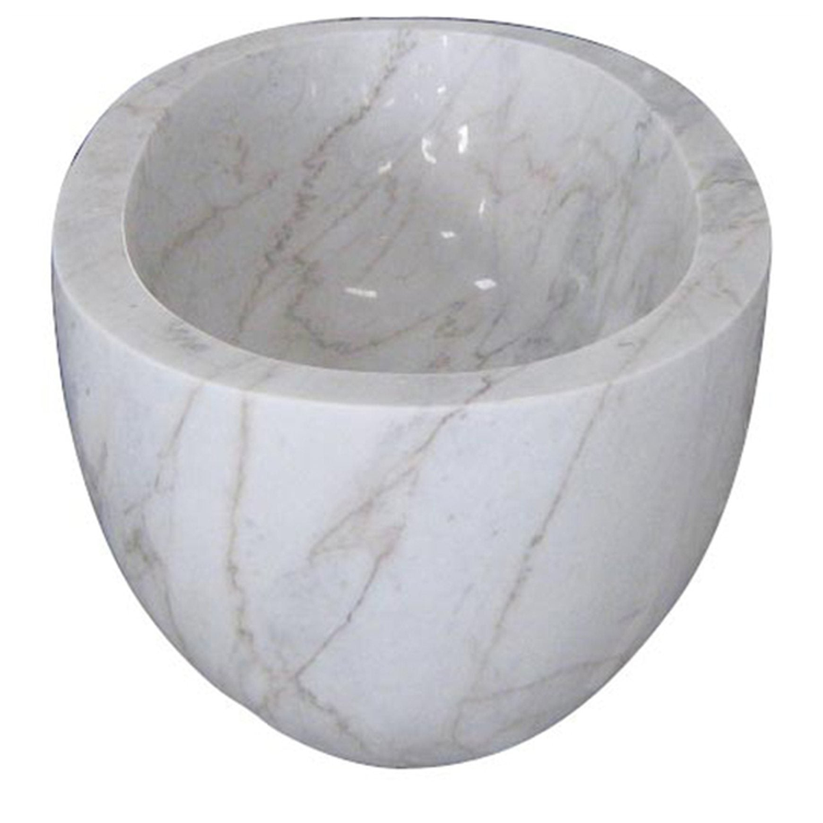 Marella Ivory Cloud Marble bathtub, studio top interior and drain visualization