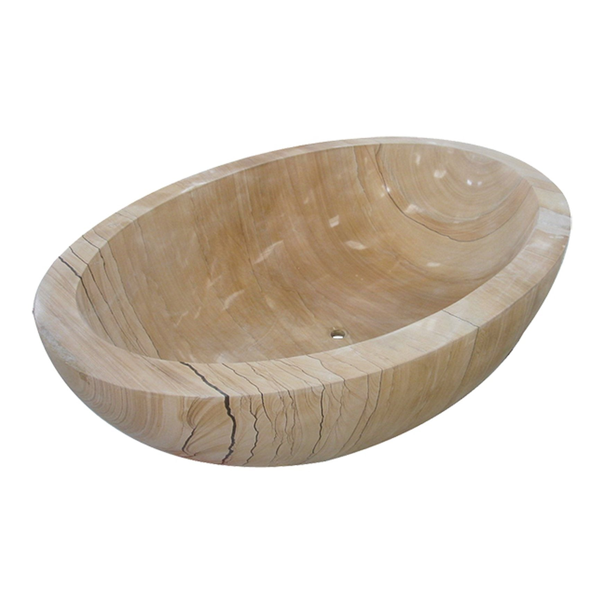 Lysara Natural Sandstone bathtub, studio three-quarter visualization