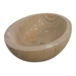 Lysara Natural Sandstone bathtub, studio top interior and drain visualization