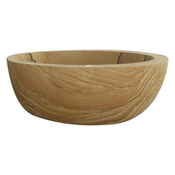 Navira Natural Sandstone bathtub, studio front-view visualization