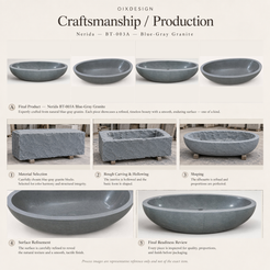 Nerida BT-003A Blue-Gray Granite — Craftsmanship process illustration — OIXDESIGN