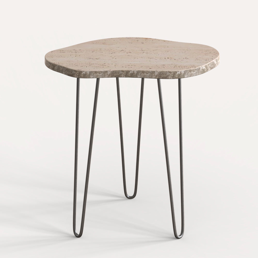 StoneMist Travertine Side Table