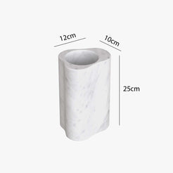 OIXDESIGN CloudDream Decorative Vase, Italian Carrara Marble, Dimension Diagram