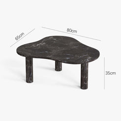 OIXDESIGN, CloudDream Big Coffee Table, Spanish Emperador Marble, Dimension Diagram
