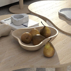 OIXDESIGN CloudDream Fruit Tray, Italian Classico Travertine, Right Side View