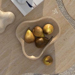 OIXDESIGN CloudDream Fruit Tray, Italian Classico Travertine, Top View