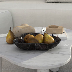 OIXDESIGN CloudDream Fruit Tray, Spanish Emperador Marble, Front View