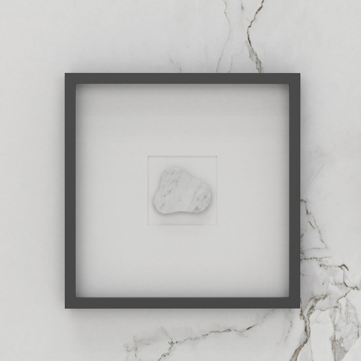 OIXDESIGN CloudDream Wall Decor, Italian Carrara Marble, Front View