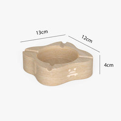 OIXDESIGN LakeMist Ashtray, Italian Classico Travertine, Dimension Diagram