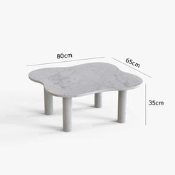OIXDESIGN, LakeMist Big Coffee Table, Italian Carrara Marble, Dimension Diagram