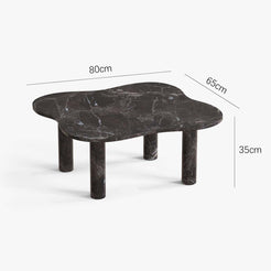 OIXDESIGN, LakeMist Big Coffee Table, Spanish Emperador Marble, Dimension Diagram