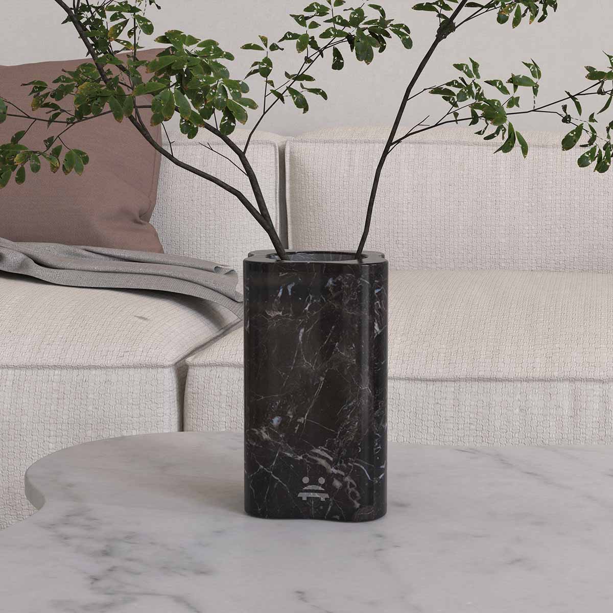 LakeMist Decorative Vases in Marble & Travertine Stone Spanish Emperador Marble