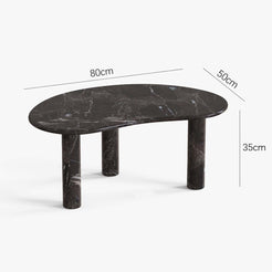 OIXDESIGN, PeaPod Big Coffee Table, Spanish Emperador Marble, Dimension Diagram