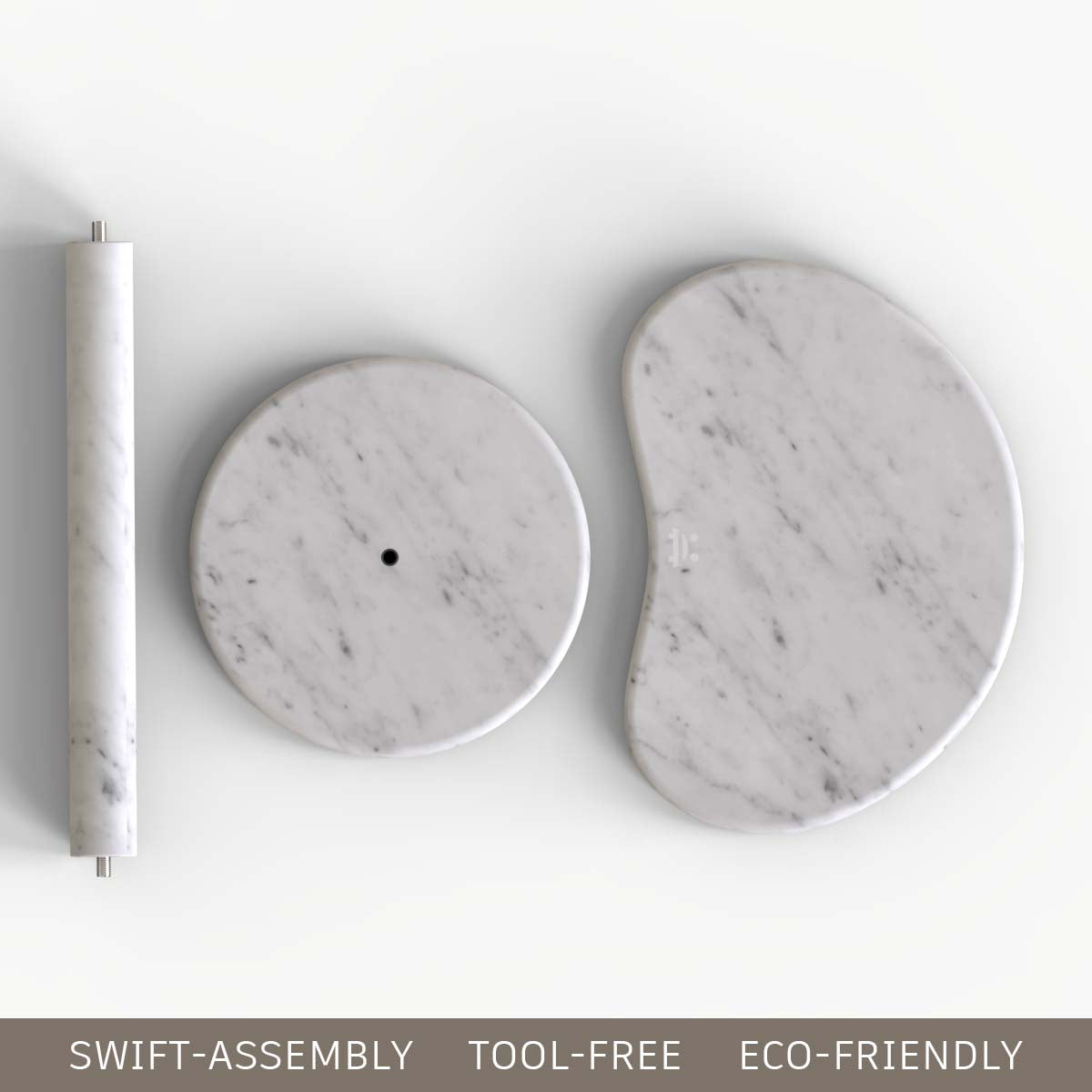 OIXDESIGN, Italian Carrara Marble , PeaPod Side Table Parts Photo