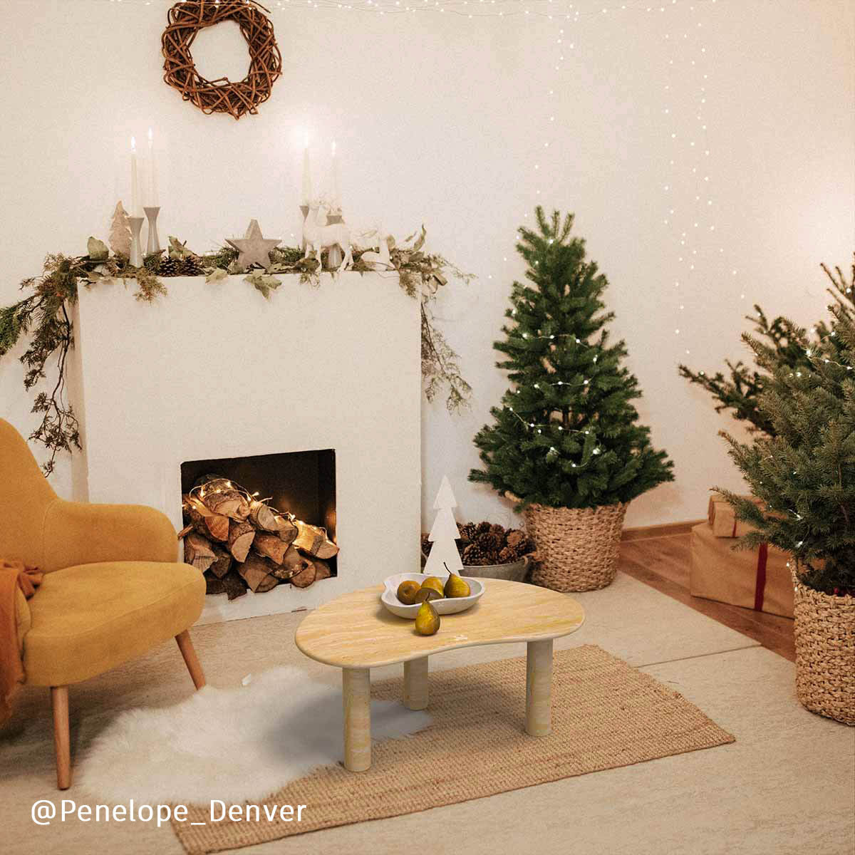 OIXDESIGN PeaPod Coffee Table, Italian Classico Travertine, Penelope's Home in Denver City, Real Home Photo. jpg