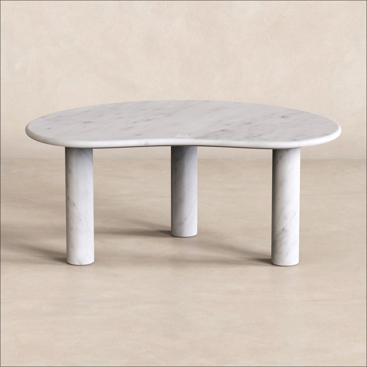 OIXDESIGN PeaPod Coffee Table, Italian Carrara Marble, Micro Scene Graph, Front View