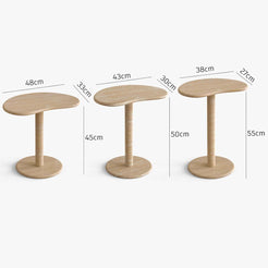 OIXDESIGN, PeaPod Side Tables, Italian Classico Travertine, Dimension Diagram