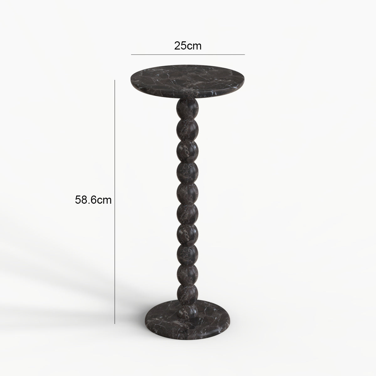 OIXDESIGN, RoundHaven Cocktail Table, Spanish Emperador Marble, Dimension Diagram