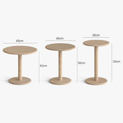 OIXDESIGN, RoundHaven Side Tables, Italian Classico Travertine, Dimension Diagram