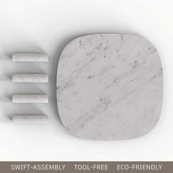 OIXDESIGN, Italian Carrara Marble, SquareSoft Coffee Table Parts Photo