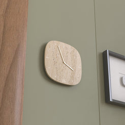 OIXDESIGN SquareSoft Wall Clock, Italian Classico Travertine, Bottom View