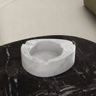 OIXDESIGN SwanEgg Cigar Ashtray, Italian Carrara Marble, Back View
